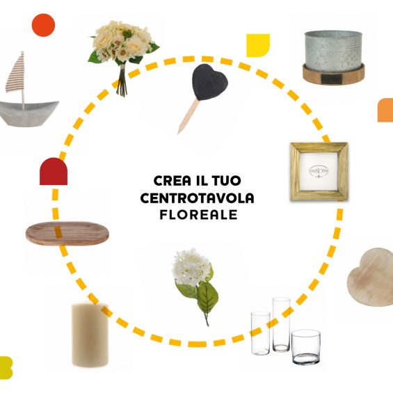 Centrotavola floreale con confetti